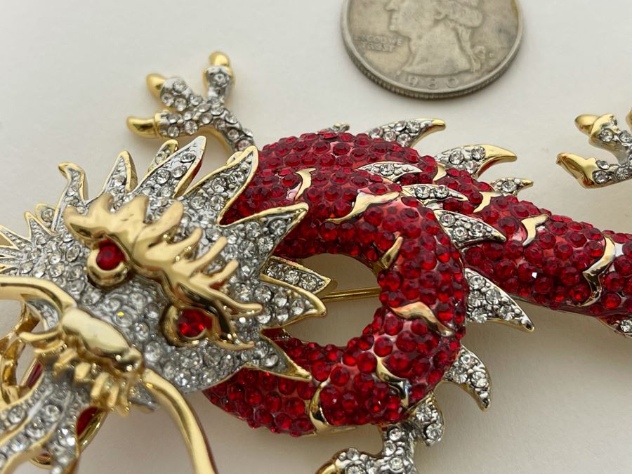Large Signed Vintage Butler & Wilson Dragon Brooch Pin [Photo 6]