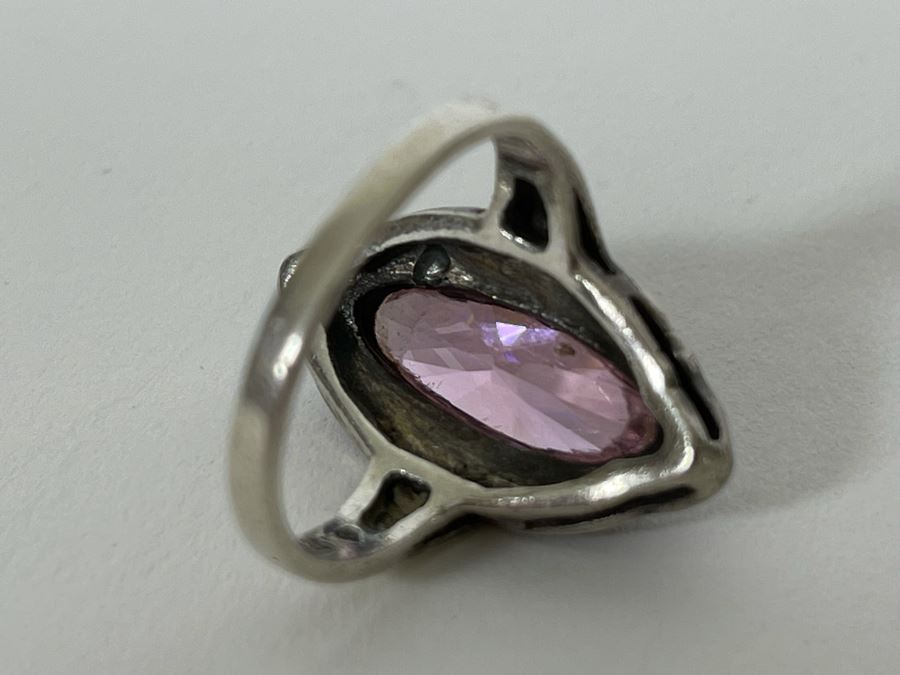 Vintage Sterling Silver Ring With Stone Size 5.25 5.5g [Photo 9]