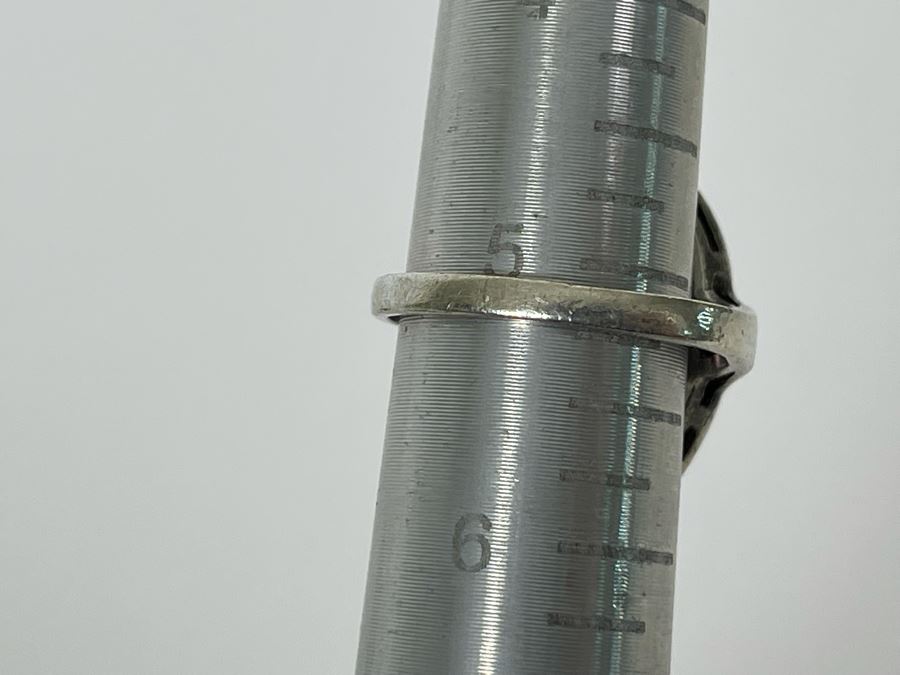 Vintage Sterling Silver Ring With Stone Size 5.25 5.5g [Photo 11]
