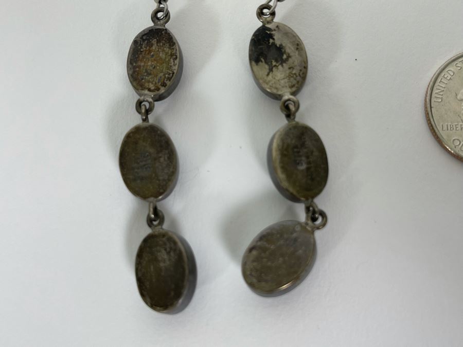 Sterling Silver Black Onyx Earrings 14.7g [Photo 6]