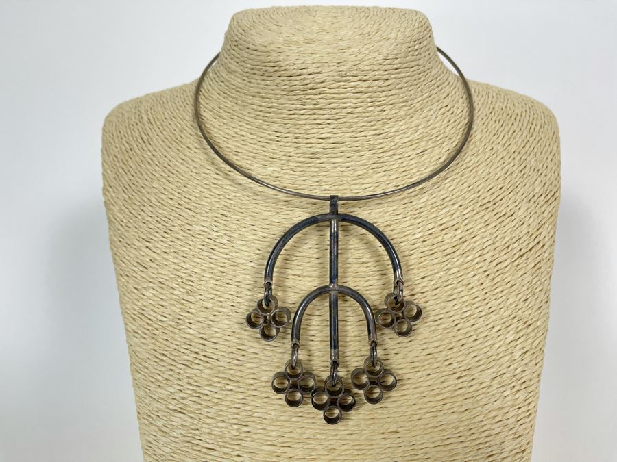 Signed Tiffany & Co Sterling Silver Pendant Necklace 28.1g [Photo 3]