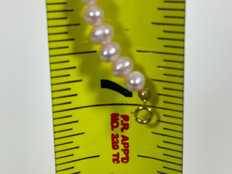 Pink Pearl 7” Bracelet With 14K Gold Clasp [Photo 6]