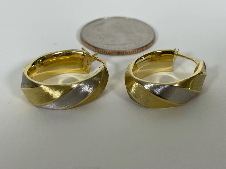 14K Gold Italian Earrings 2.7g [Photo 2]