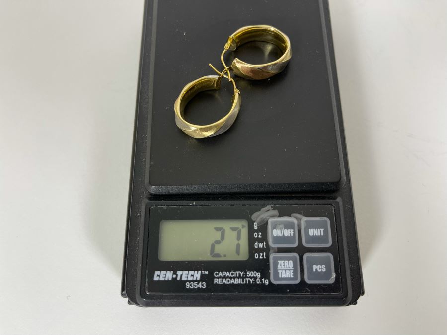 14K Gold Italian Earrings 2.7g [Photo 6]