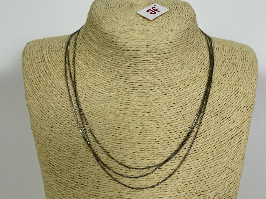 Three Sterling Silver 16” Necklaces 7g [Photo 2]