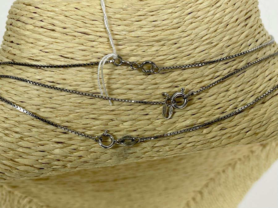 Three Sterling Silver 16” Necklaces 7g [Photo 5]