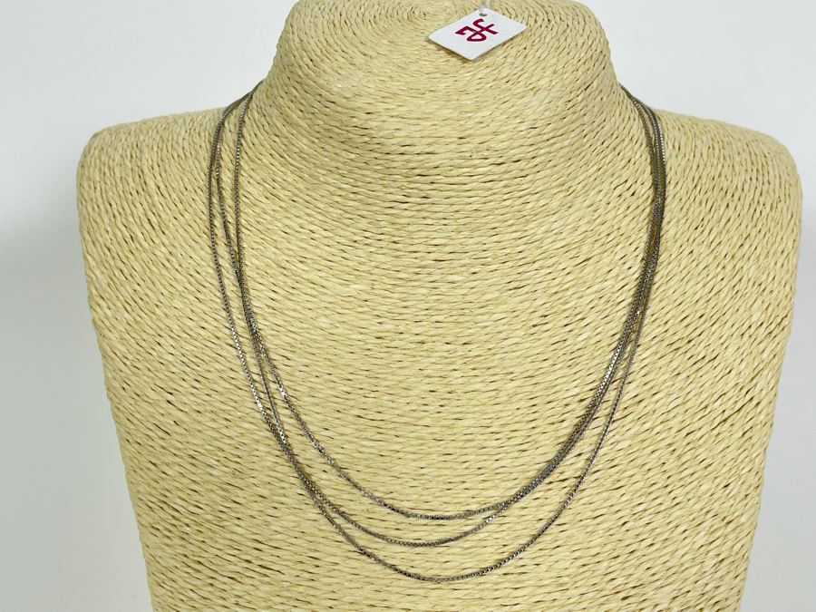 Three Sterling Silver 16” Necklaces 7g [Photo 1]