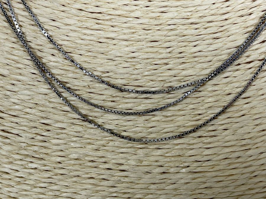 Three Sterling Silver 16” Necklaces 7g [Photo 3]