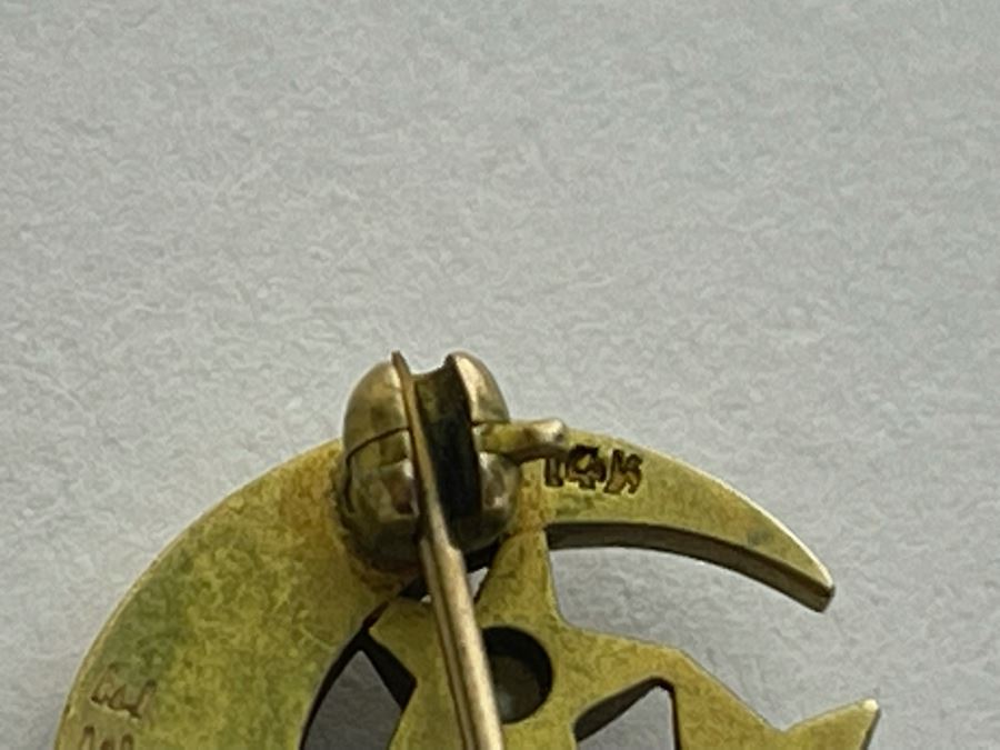 14K Gold Tri Delta Sorority Brooch Pin 4.3g [Photo 4]