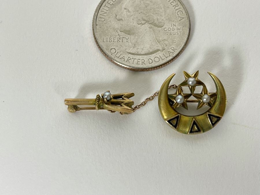 14K Gold Tri Delta Sorority Brooch Pin 4.3g [Photo 3]