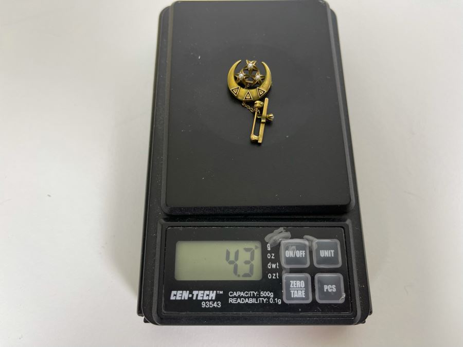14K Gold Tri Delta Sorority Brooch Pin 4.3g [Photo 5]