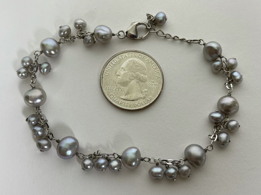 Sterling Silver Pearl 8' Bracelet [Photo 4]
