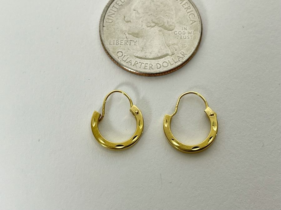14K Gold Earrings 0.7g [Photo 2]