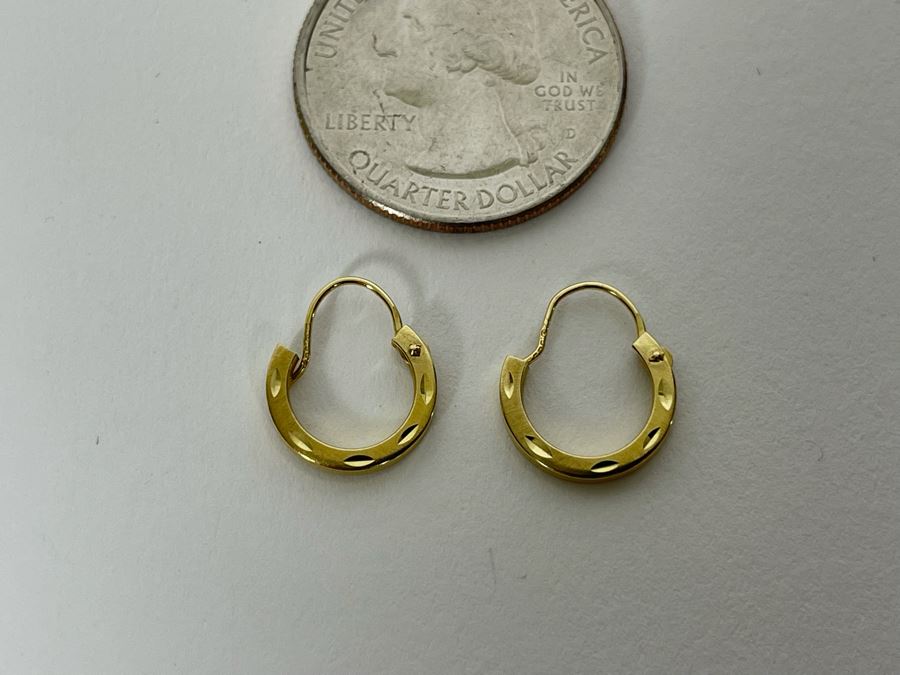14K Gold Earrings 0.7g [Photo 3]