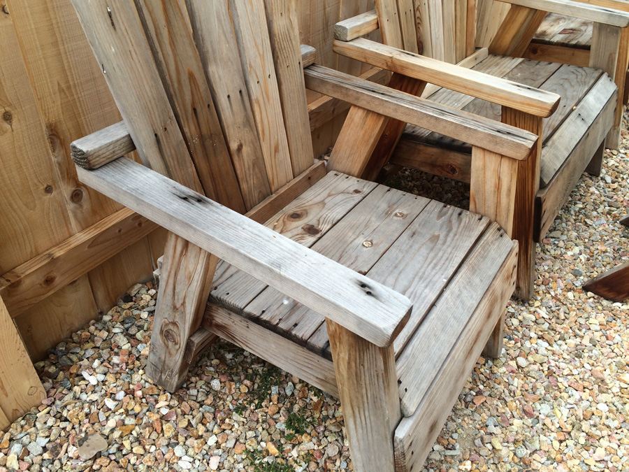 Outdoor Wooden Furniture Adirondack Chairs and Table (4 Pieces) [Photo 5]