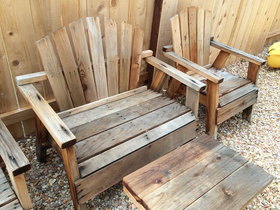 Outdoor Wooden Furniture Adirondack Chairs And Table 4 Pieces   4463 721k 