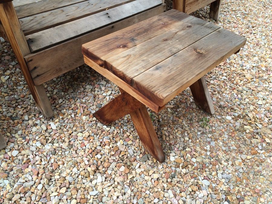 Outdoor Wooden Furniture Adirondack Chairs and Table (4 Pieces) [Photo 4]