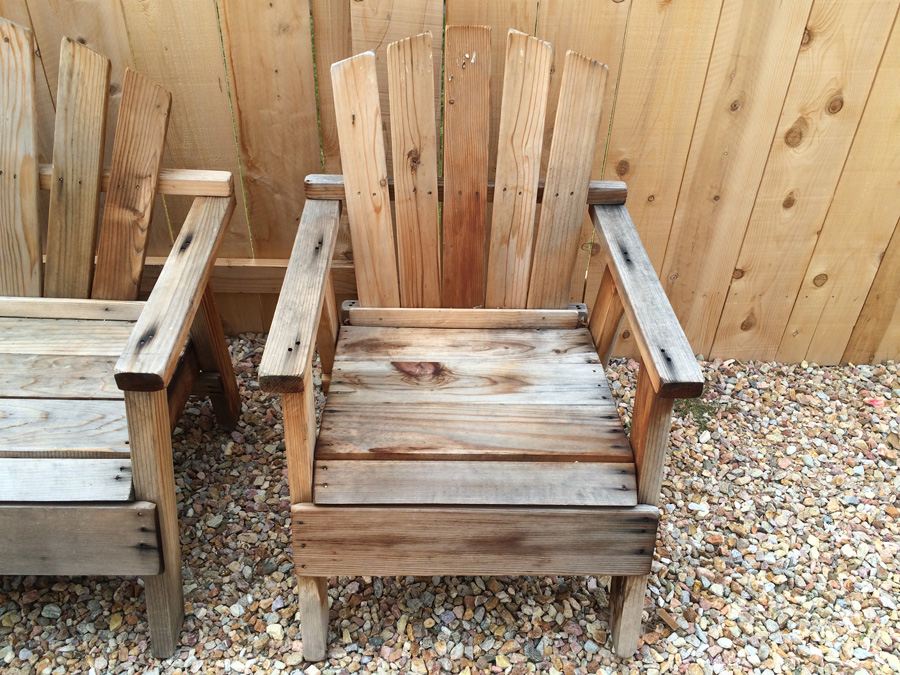 Outdoor Wooden Furniture Adirondack Chairs and Table (4 Pieces) [Photo 8]