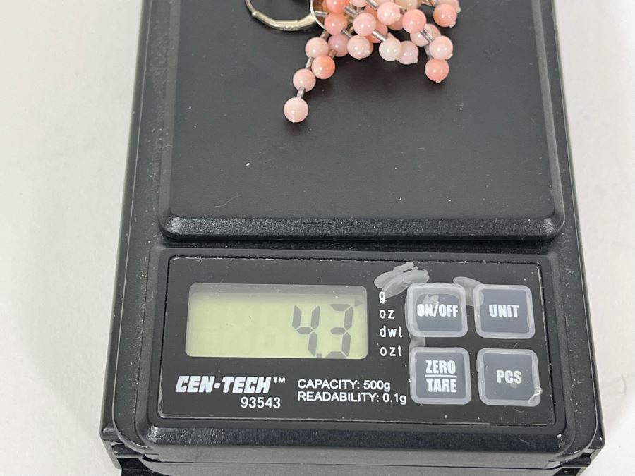 Sterling Silver Angel Skin Coral Earrings 4.3g [Photo 5]