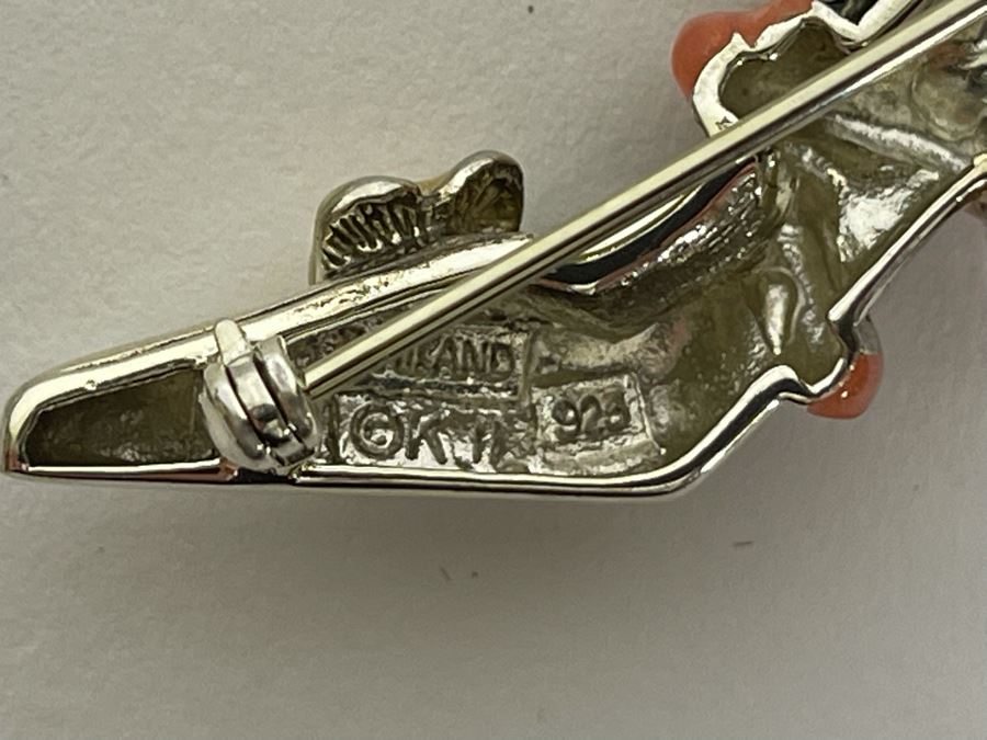 Vintage Signed Sterling Silver KJL Kenneth Jay Lane High Heel Shoe Brooch Pin 9.7g [Photo 5]