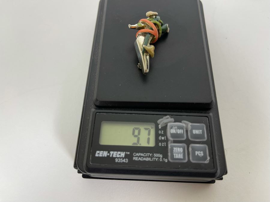 Vintage Signed Sterling Silver KJL Kenneth Jay Lane High Heel Shoe Brooch Pin 9.7g [Photo 6]