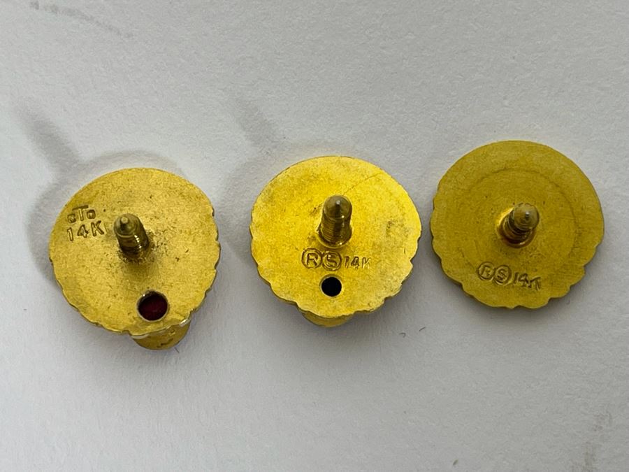 (3) 14K Gold Pins The Gallaher Drug Co. 10, 15, 20 Years 6.8g [Photo 5]