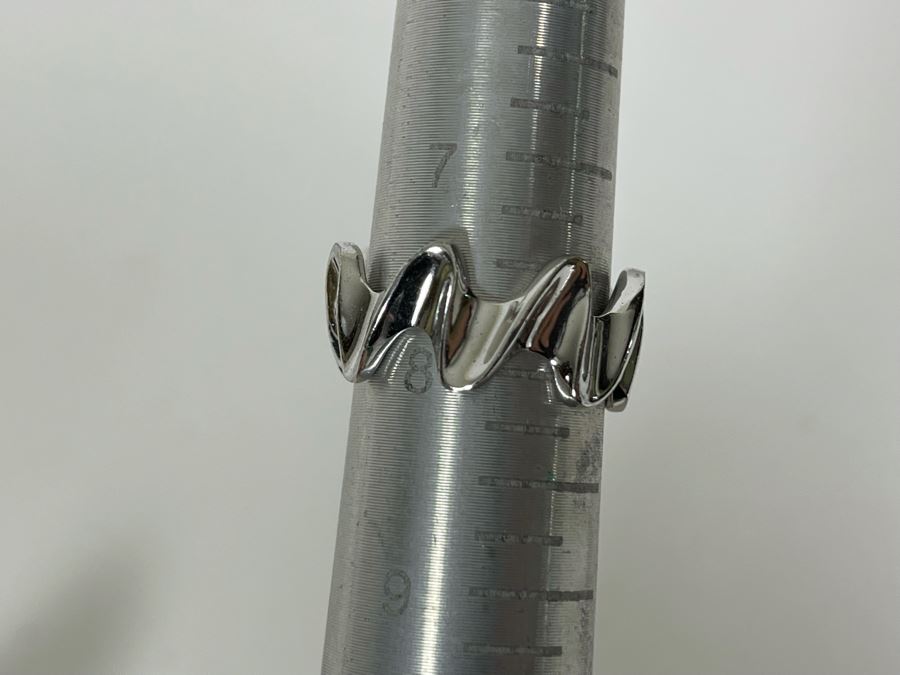 Sterling Silver Modernist Ring Size 7.75 5.7g [Photo 4]
