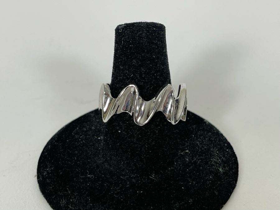 Sterling Silver Modernist Ring Size 7.75 5.7g [Photo 1]