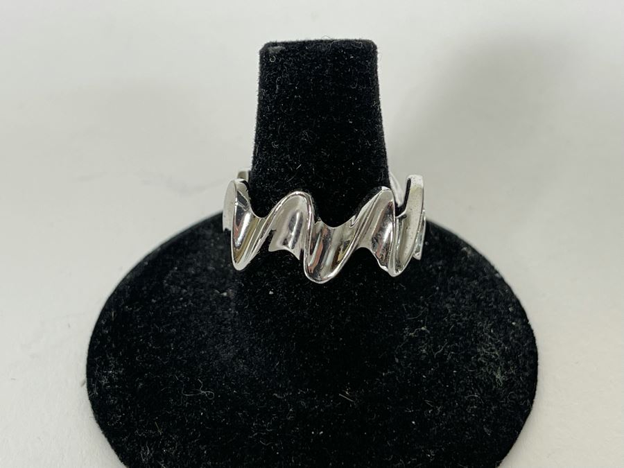 Sterling Silver Modernist Ring Size 7.75 5.7g [Photo 2]