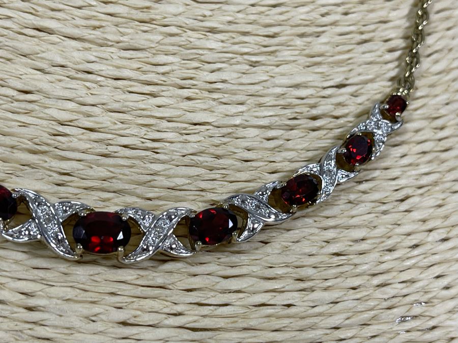 Sterling Silver Multi Stone Necklace And Matching Earrings 17.9g [Photo 8]