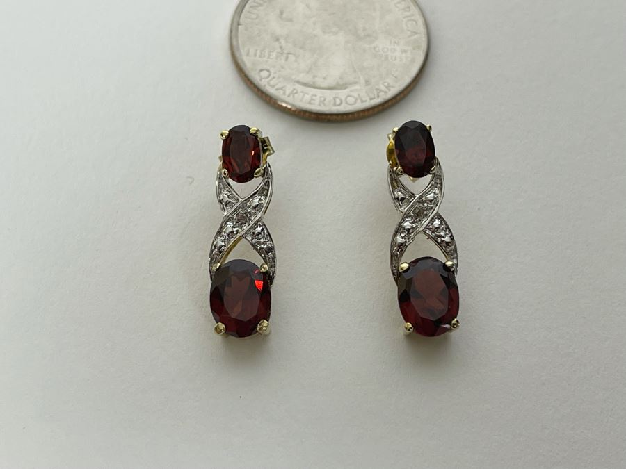 Sterling Silver Multi Stone Necklace And Matching Earrings 17.9g [Photo 12]