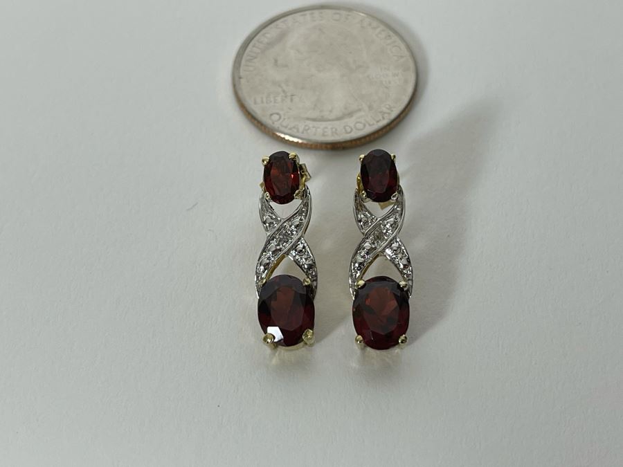 Sterling Silver Multi Stone Necklace And Matching Earrings 17.9g [Photo 17]