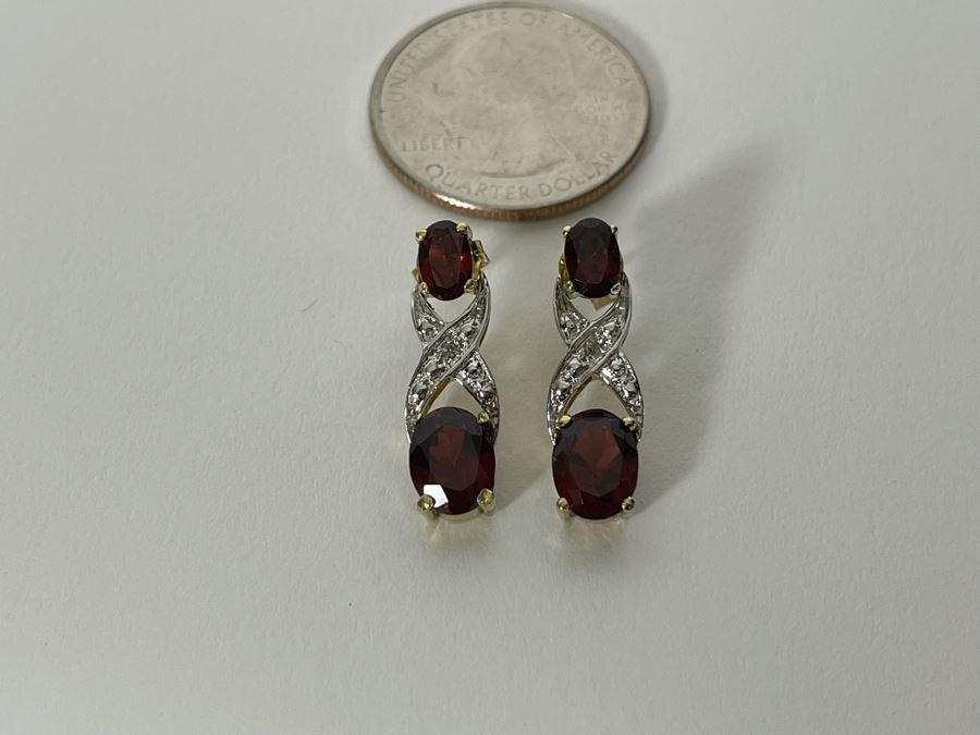 Sterling Silver Multi Stone Necklace And Matching Earrings 17.9g [Photo 18]
