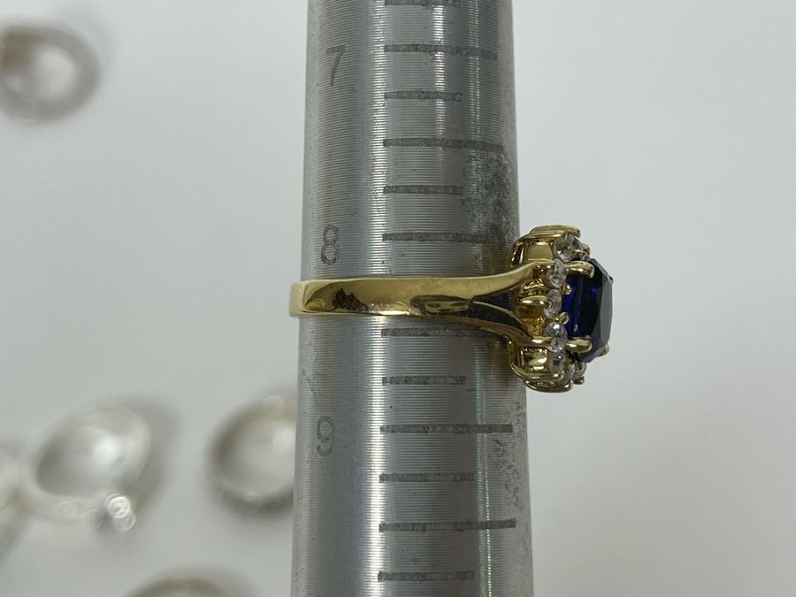 Three Sterling Silver Rings With Stones Sizes 7.5, 8.25, 9 12.4g [Photo 9]