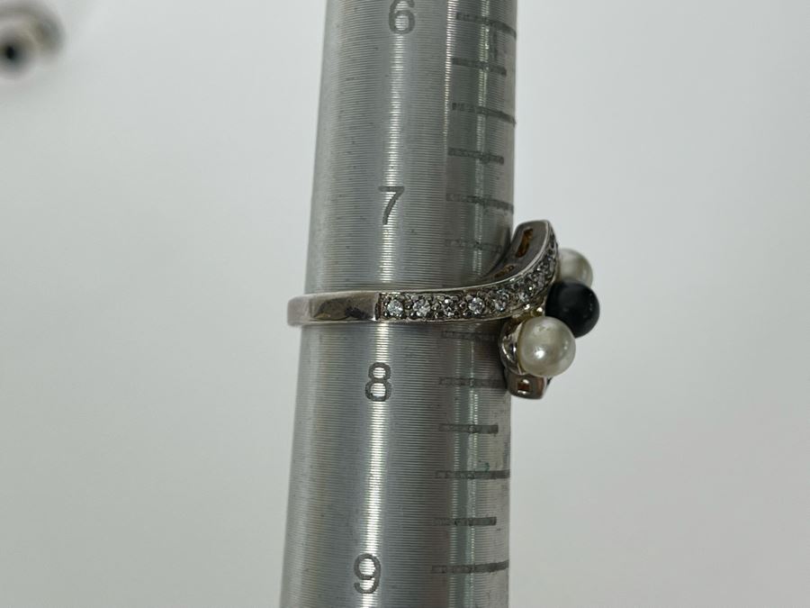 Three Sterling Silver Rings With Stones Sizes 7.5, 8.25, 9 12.4g [Photo 8]