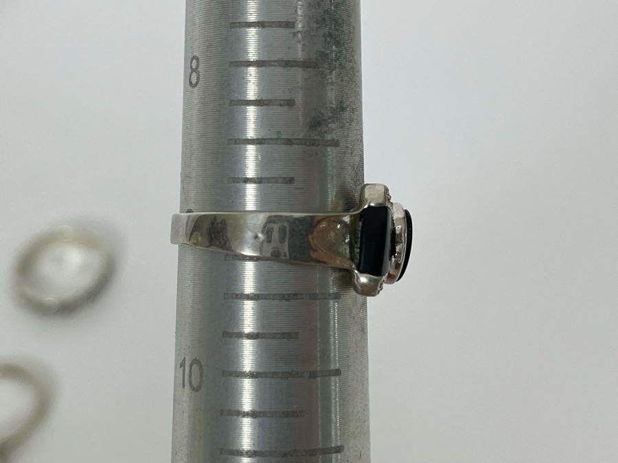 Three Sterling Silver Rings With Stones Sizes 7.5, 8.25, 9 12.4g [Photo 10]