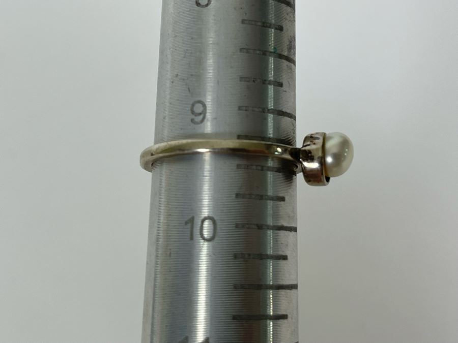 Three Sterling Silver Rings With Pearl & Stones Sizes 9.25, 7.25, 9.25 11g [Photo 6]