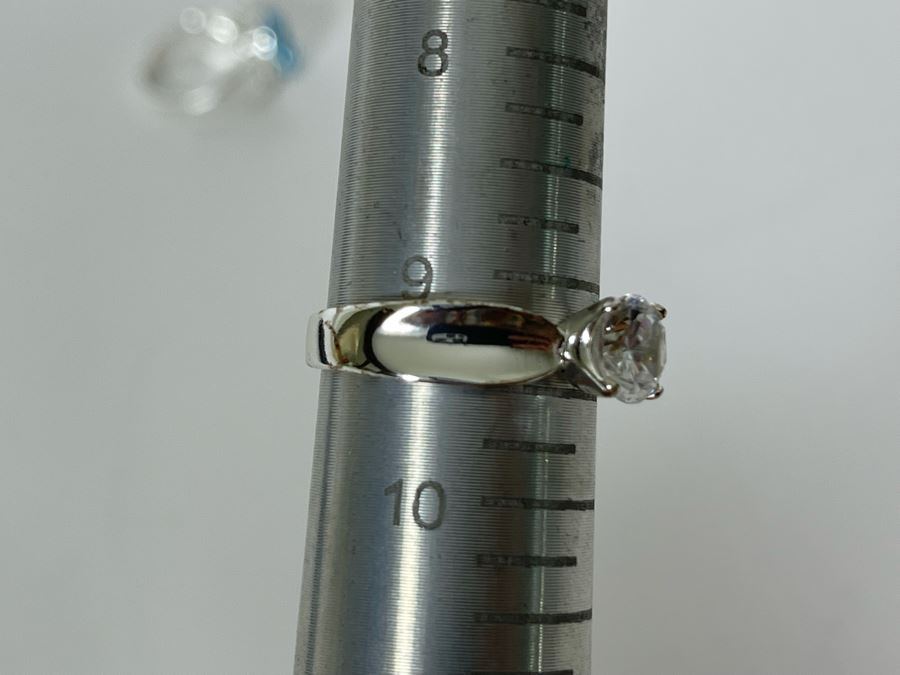 Three Sterling Silver Rings With Pearl & Stones Sizes 9.25, 7.25, 9.25 11g [Photo 9]