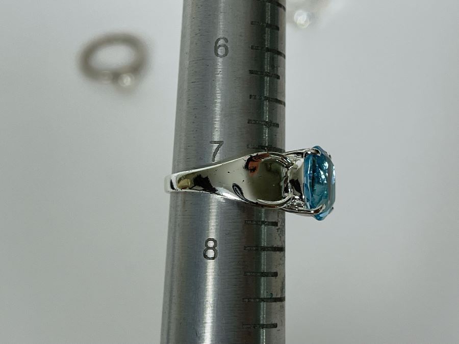 Three Sterling Silver Rings With Pearl & Stones Sizes 9.25, 7.25, 9.25 11g [Photo 7]