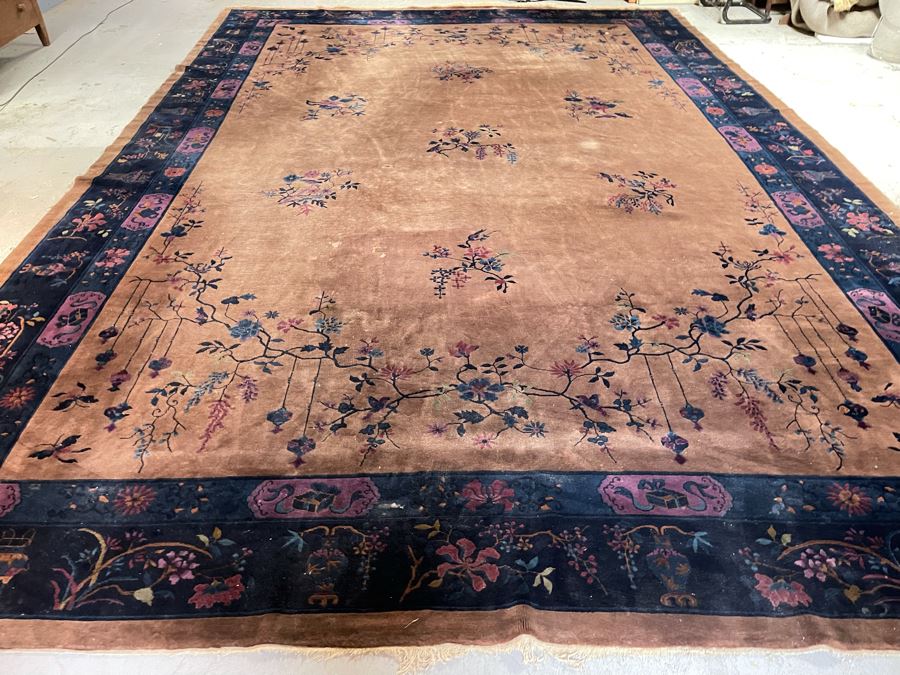 Large Vintage Mandarin Chinese Wool Area Rug 17’ 6” X 12’ 2” Appraised at $5,500 In 1978 [Photo 1]