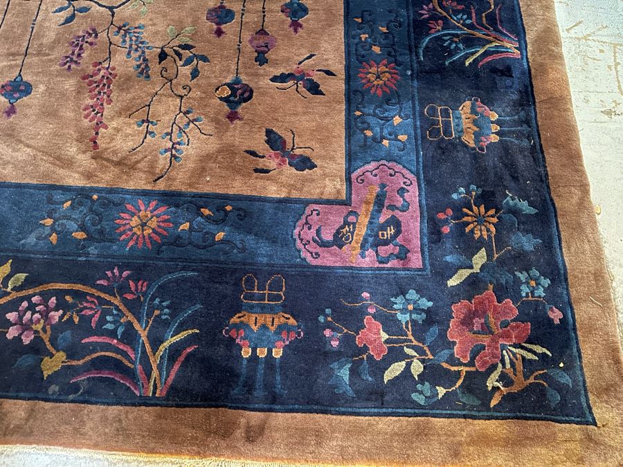 Large Vintage Mandarin Chinese Wool Area Rug 17’ 6” X 12’ 2” Appraised at $5,500 In 1978 [Photo 9]