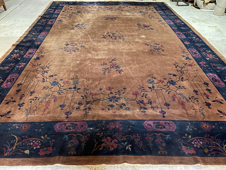 Large Vintage Mandarin Chinese Wool Area Rug 17’ 6” X 12’ 2” Appraised at $5,500 In 1978 [Photo 7]