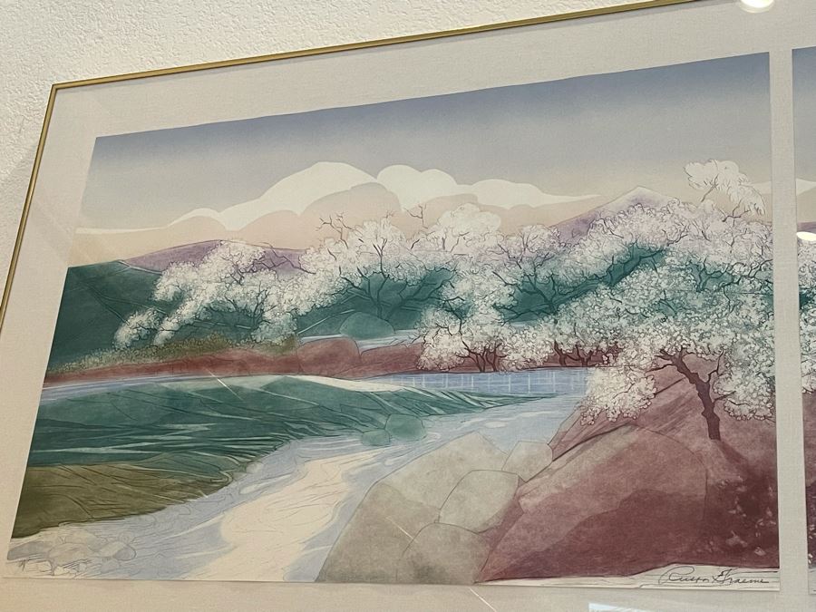 Russa Graeme (1919-1995) Large Framed Artist Proof Diptych Etching Double Hand Signed Frame Measures 77W X 30.5H [Photo 5]