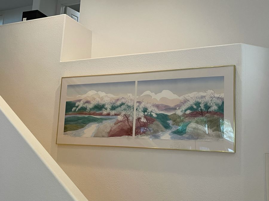 Russa Graeme (1919-1995) Large Framed Artist Proof Diptych Etching Double Hand Signed Frame Measures 77W X 30.5H [Photo 2]