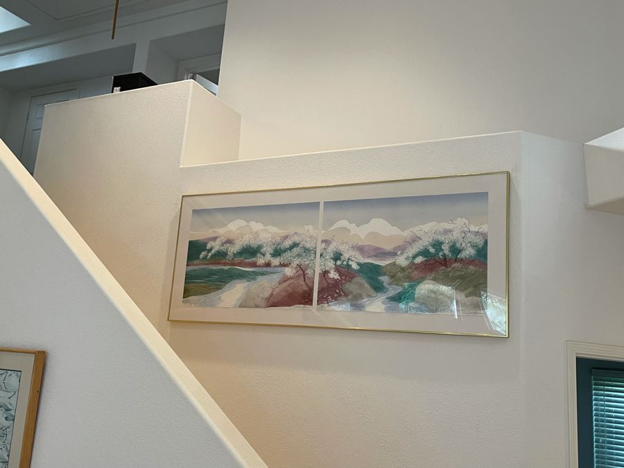 Russa Graeme (1919-1995) Large Framed Artist Proof Diptych Etching Double Hand Signed Frame Measures 77W X 30.5H [Photo 3]