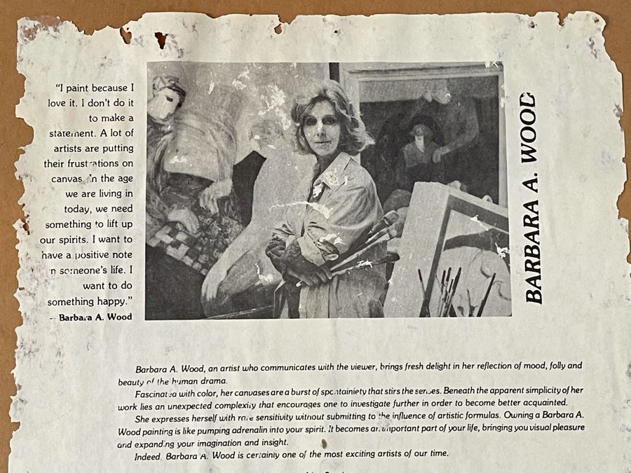 Framed Hand Signed Barbara A. Wood Artist Proof Print 28 X 25 [Photo 11]