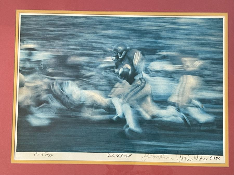 Hand Signed USC Running Back Charles White (Heisman Trophy Winner) Photographic Print Titled “Student Body Right” Also Signed By Photographer Eric Figge 18.5 X 13 [Photo 3]