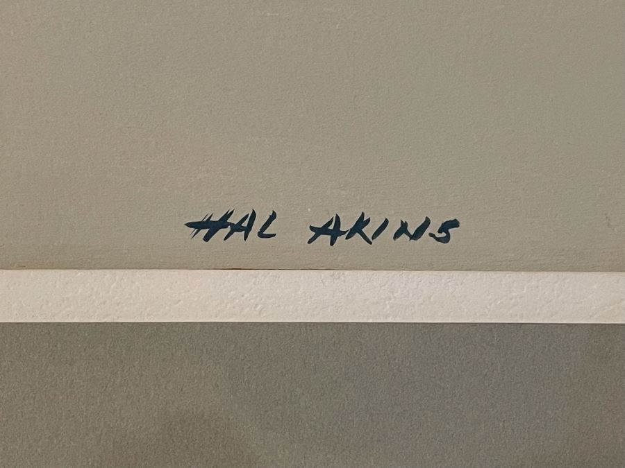 Hal Akins (1924-2008) Framed Original Painting Of Beach Scene 23 X 11.5 [Photo 9]