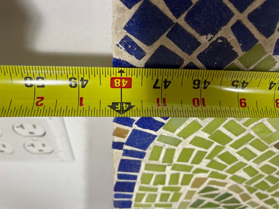 Original Abstract Mosiac Tile Artwork On Board - Artist Unknown 48 X 24 [Photo 10]