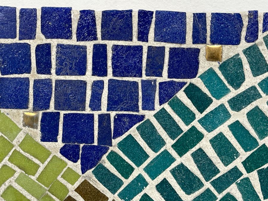 Original Abstract Mosiac Tile Artwork On Board - Artist Unknown 48 X 24 [Photo 6]